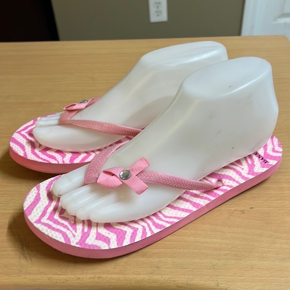 Dana Buckman Pink Zebra Flip Flop 9.5 - Picture 1 of 7